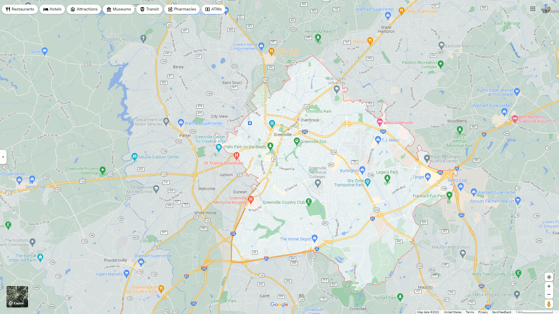Greenville South Carolina Map